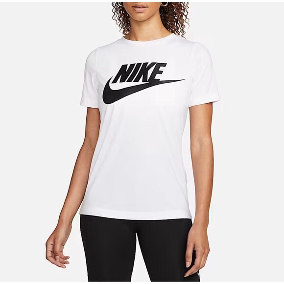 Nike Sportswear White T Shirt Essential Small Women's Logo Short-Sleeve Top - Picture 1 of 7